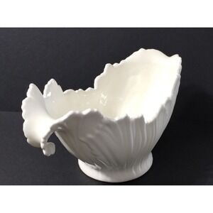 Lenox 75th Anniversary Teleflora Porcelain Cabbage Leaf Planter Gravy Boat Bowl